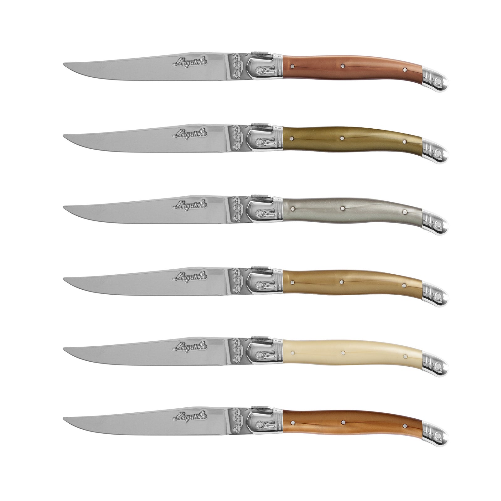 Jean Dubost Laguiole 6 steakmessen - Exclusive - Mineral Mix -1,5 mm