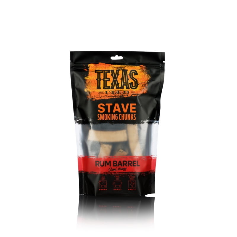 Texas Club | rookhout chunks Rum barrel, 15 stuks