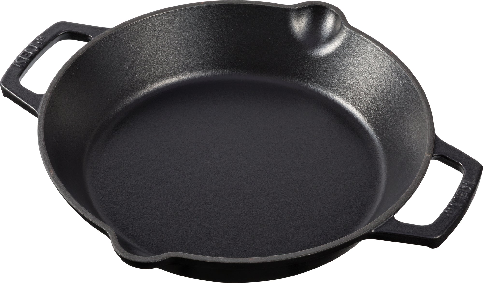 Keij - Gietijzeren pan - Skillet -  30 cm - 2 handvatten - zwart geëmailleerd