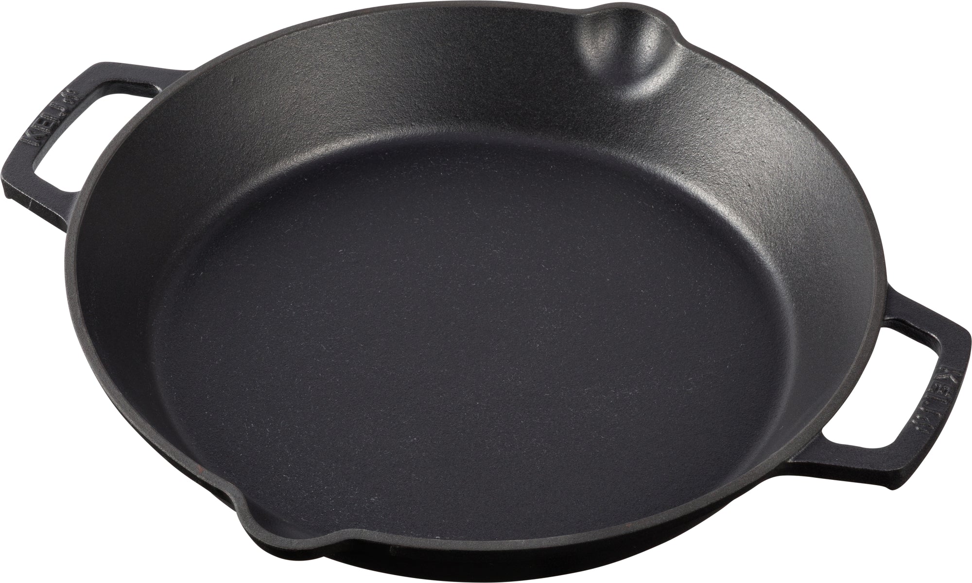 Keij - Gietijzeren pan - Skillet -  26 cm - 2 handvatten - zwart geëmailleerd