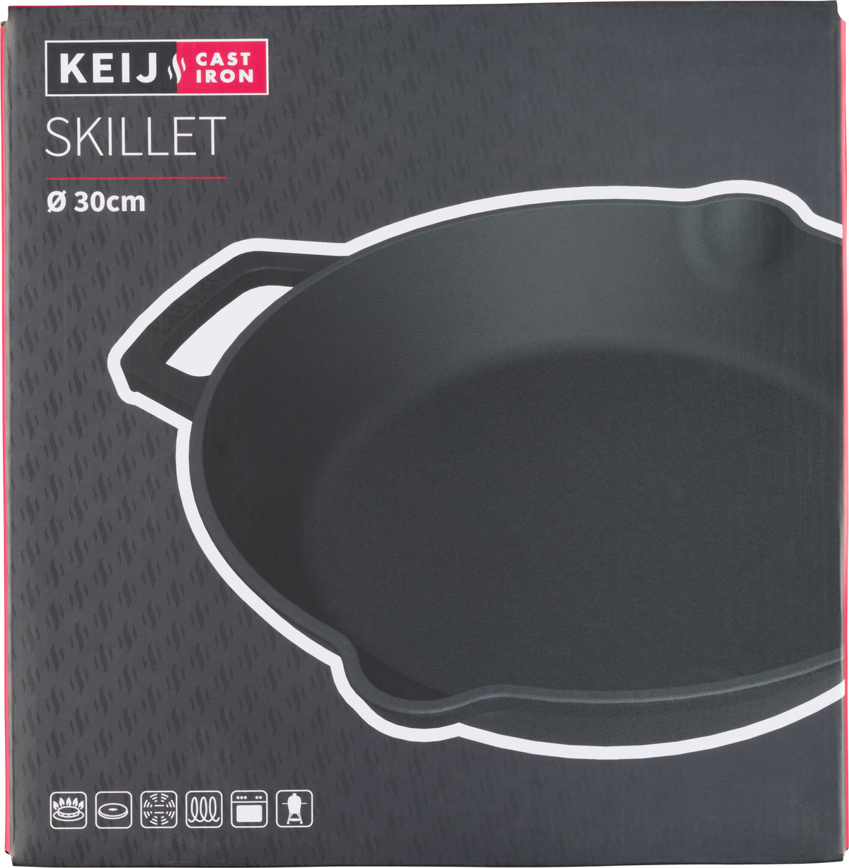 Keij - Gusseiserne Pfanne - 26 cm - 2 Griffe - schwarz emailliert
