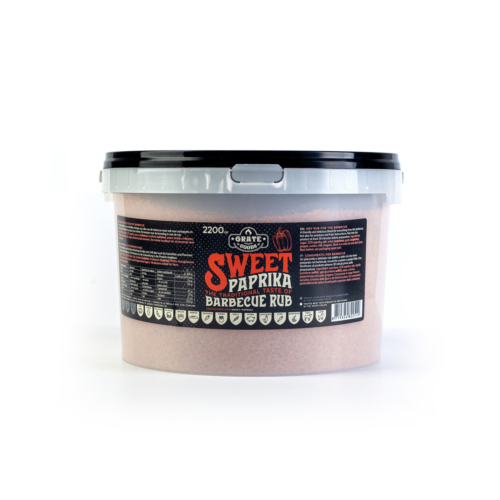 Grate Goods - Sweet Paprika Premium BBQ Rub - 2200 gr