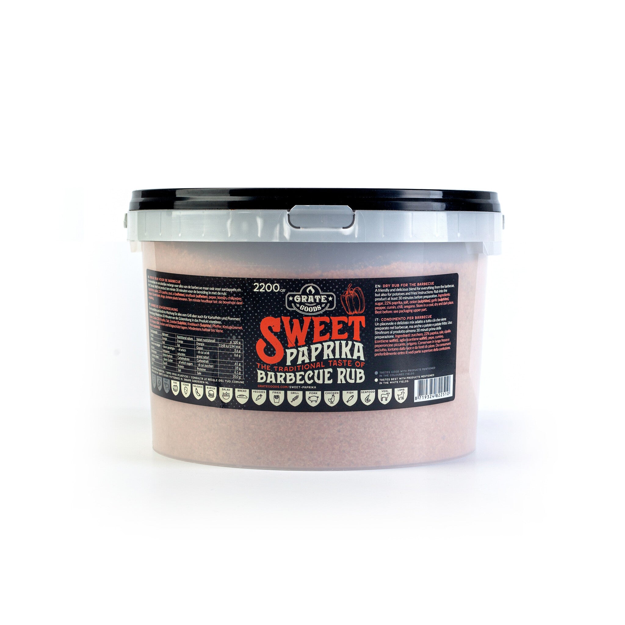 Grate Goods - Sweet Paprika Premium BBQ Rub - 2200 gr