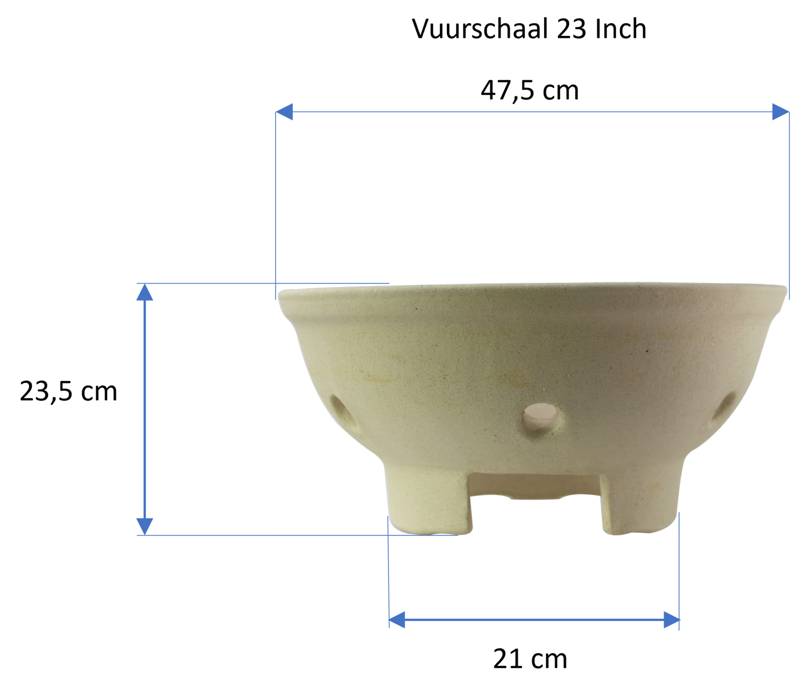 Vuurschaal Kamado - 23 inch - met chipfeeder hole